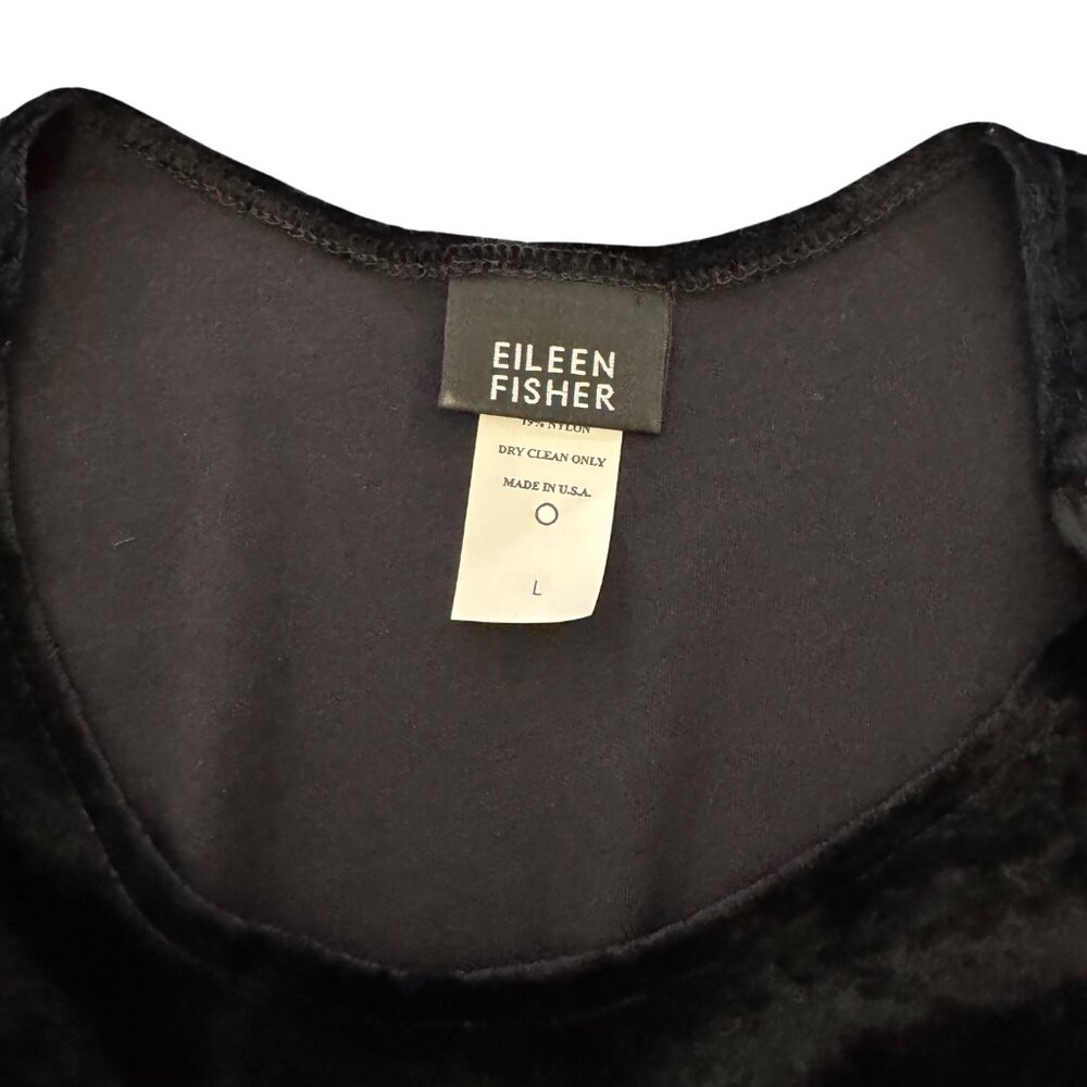 Eileen Fisher Womens Black Velvet Sleeveless Maxi Dress Made In USA, Size L - Picture 6 of 8